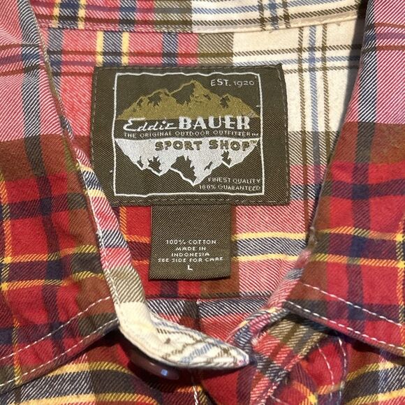 Eddie Bauer Sport Shop Flannel Shirt. Men’s Large. Plaid. Button Up. Long Sleeve - Picture 3 of 11